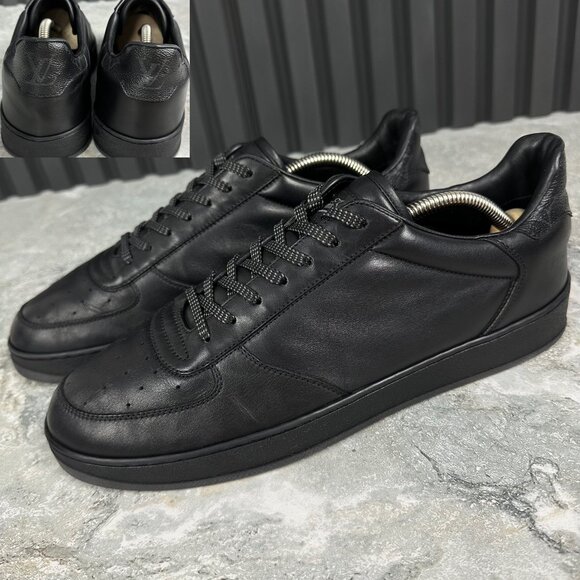 Louis Vuitton Rivoli Sneaker Black Leather Monogram Canva 7.5 LV 8.5 US 41.5 EUR - Picture 1 of 17